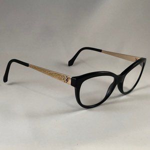 Roberto Cavalli Dabih 860 001 Eyeglass Frames Flex Black Gold 51-18-135
